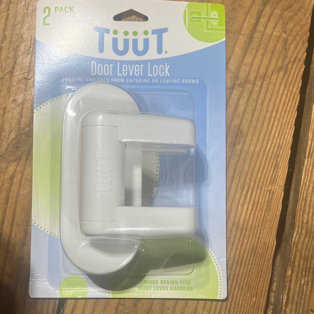 White Door Lever Lock - 2 Pack